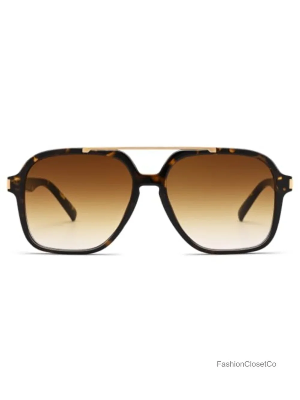Oversized Retro Aviator Sunglasses UV400 Protection Square Frame